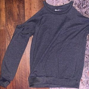 Dark grey shoulderless sweater!